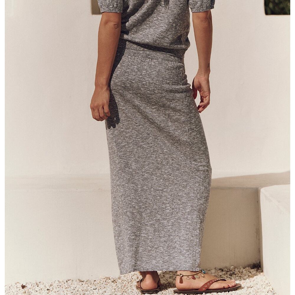 NWOT Free People Free-est Isabella Sweater Maxi Skirt Size XS Gray Linen Cotton - Picture 2 of 12